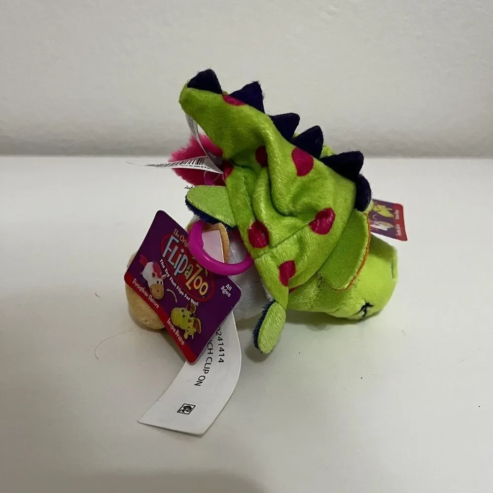 FlipaZoo Mini Persephone Unicorn to Imogen Dragon Clip On Keychain 5 in NWT